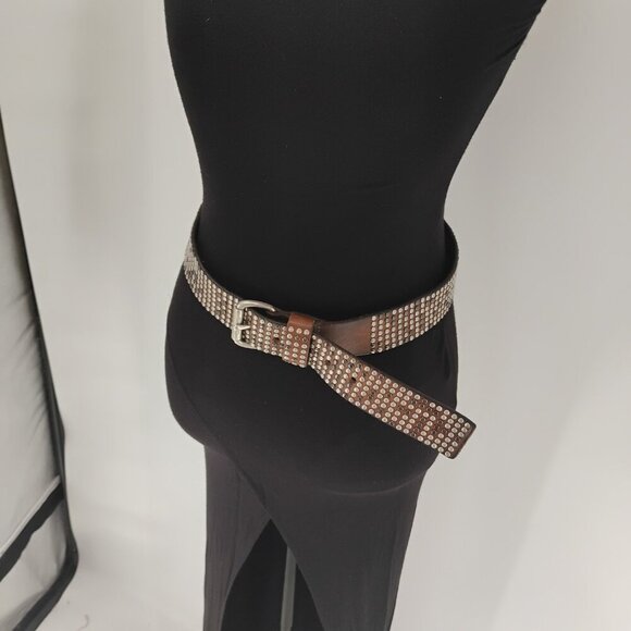 LIEBE SKIND BERLIN LEATHER BELT LK B24 85 CM SIZE M RHINESTONE BEADED - Picture 4 of 10